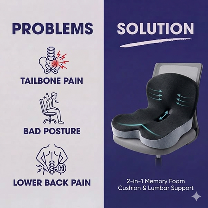 Lumbar Support Cushion – 2-in-1 Back & Tailbone Relief - 50% OFF