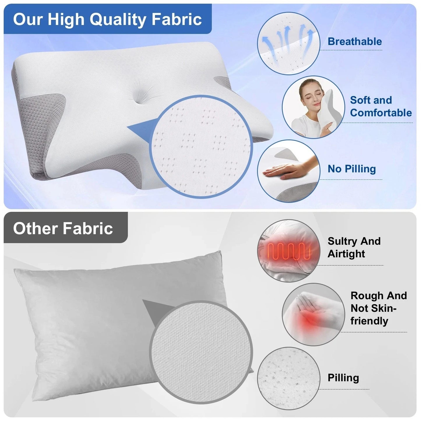 Ergonomic Butterfly Memory Foam Pillow